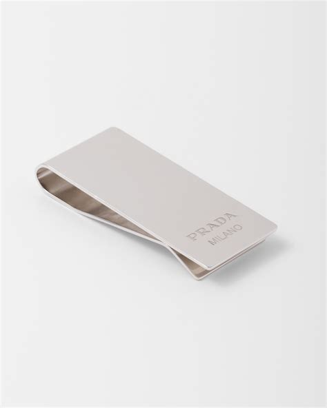 prada silver clip|prada silver silver money clip.